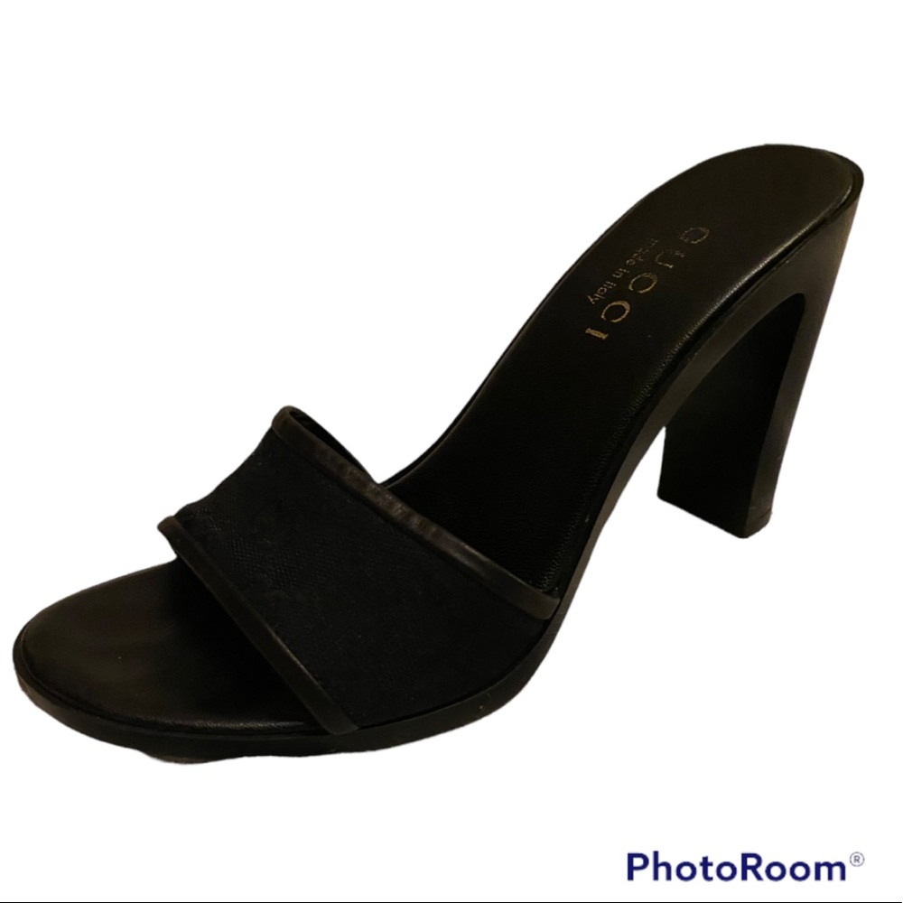 Y2K AUTH GUCCI TOM FORD MONOGRAM CANVAS OPEN TOE HIGH HEEL SANDALS ⭐️⭐️⭐️⭐️⭐️ - Picture 5 of 16